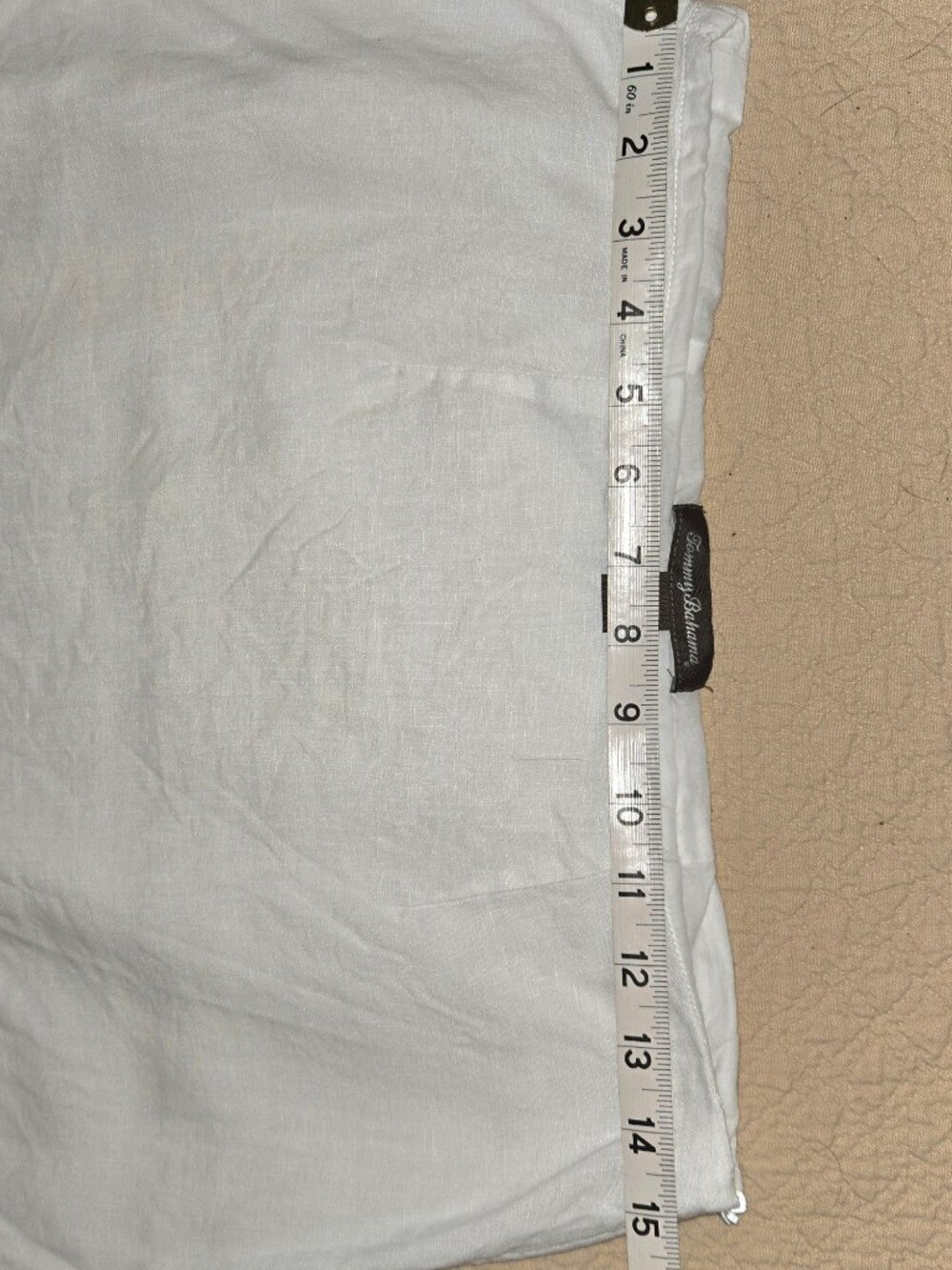 TOMMY BAHAMA White Linen Skirt with Smocked Ruffles - Picture 10 of 10